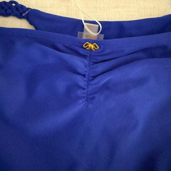 PQ Swim Blue Macramé Tie-Side Bikini Bottoms Size XS Boho Beach Babe Vibes - Picture 9 of 11